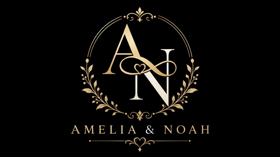 Amelia Noah wedding initials logo generator sample