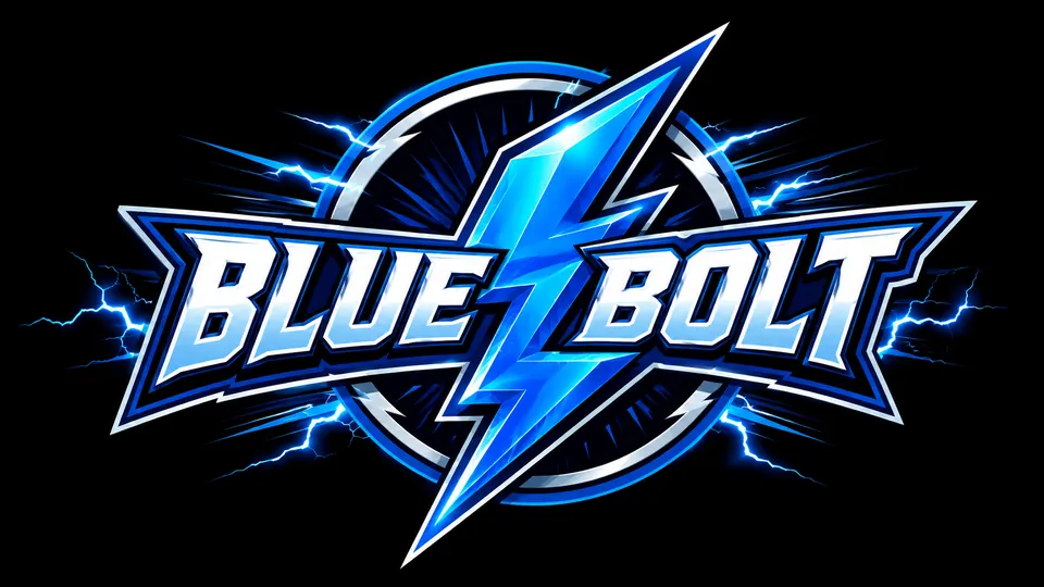 Superhero lightning power logo