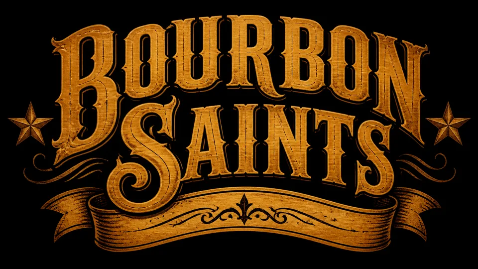 Bourbon Saints rock and roll band logos style