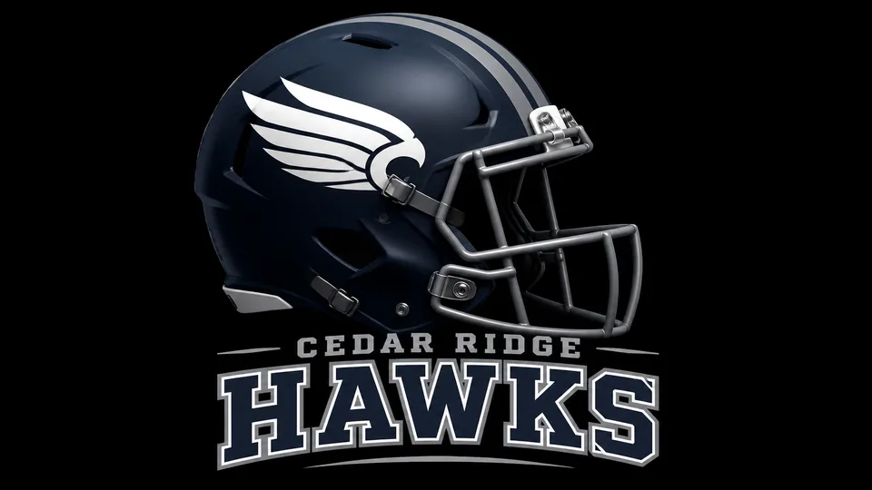 Cedar Ridge Hawks football helmet logo