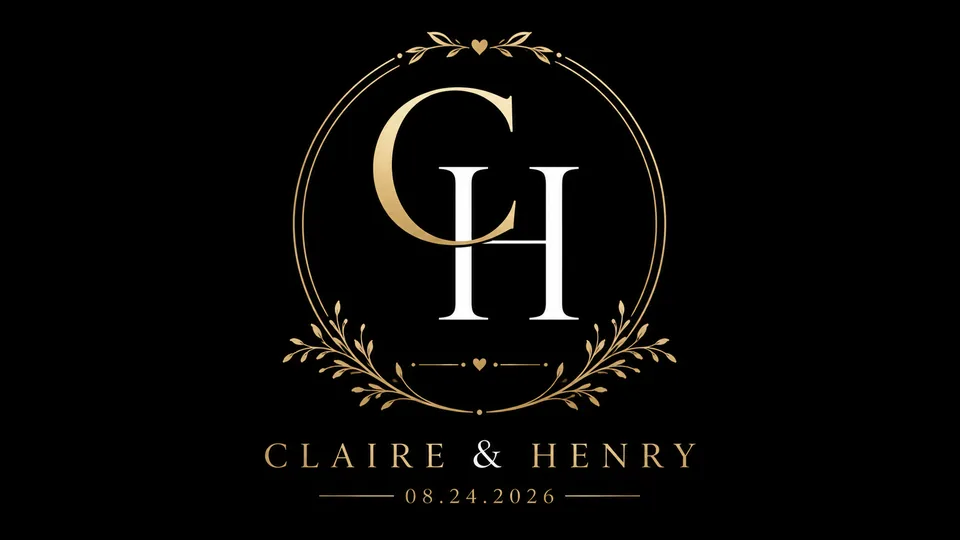 Claire Henry wedding initials logo