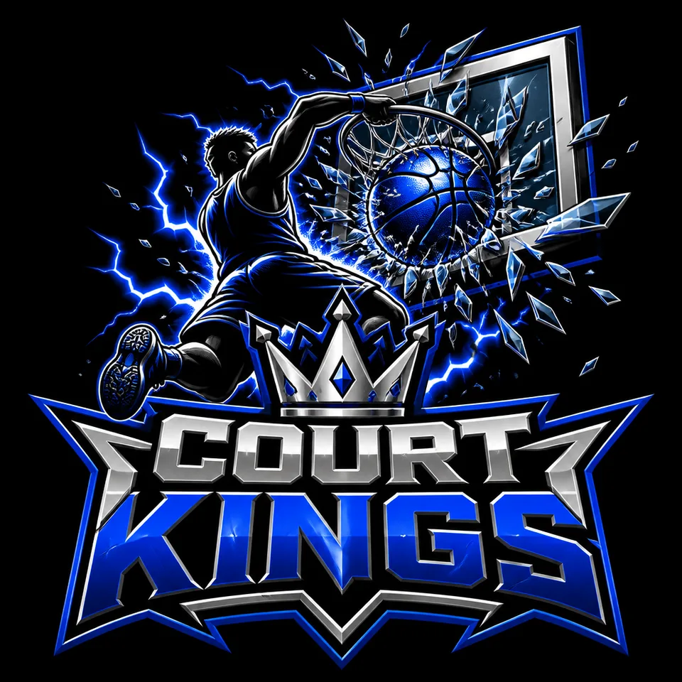 Court Kings slam dunk basketball logo design