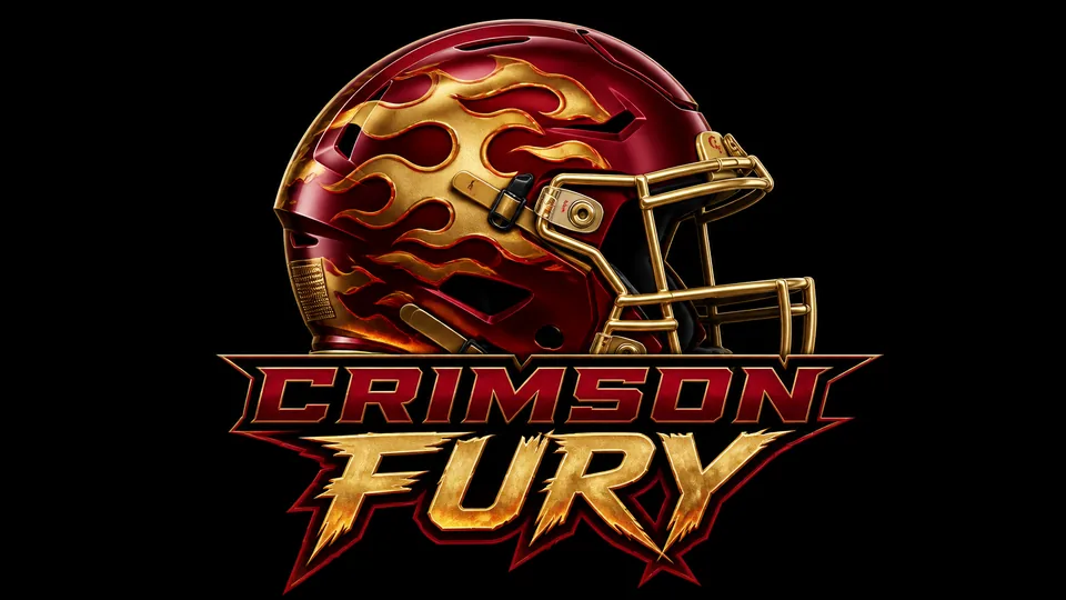 Crimson Fury helmet fantasy football logo generator result