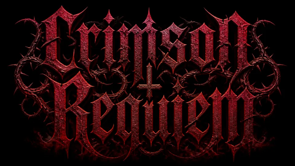 Crimson Requiem gothic heavy metal logo design