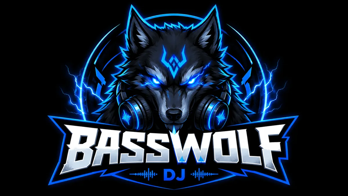 EDM DJ logo with mascot energy