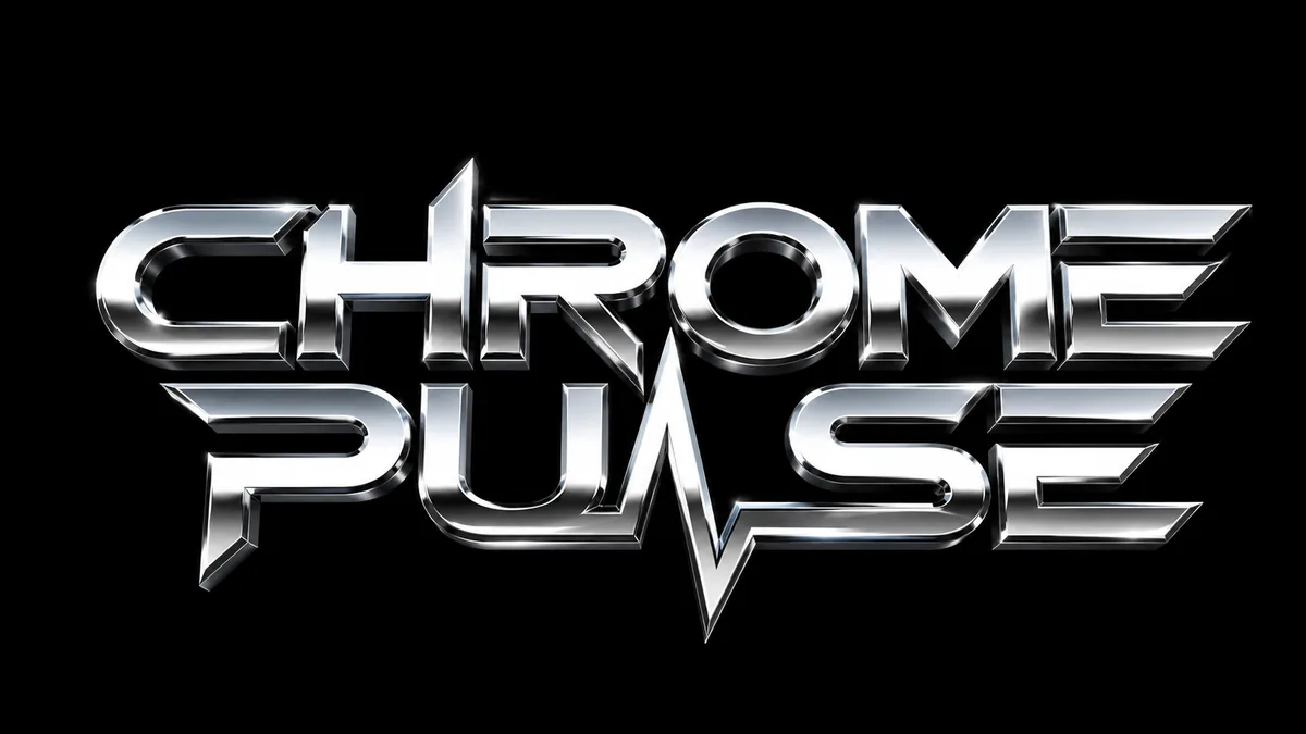 3D DJ logo with chrome lettering