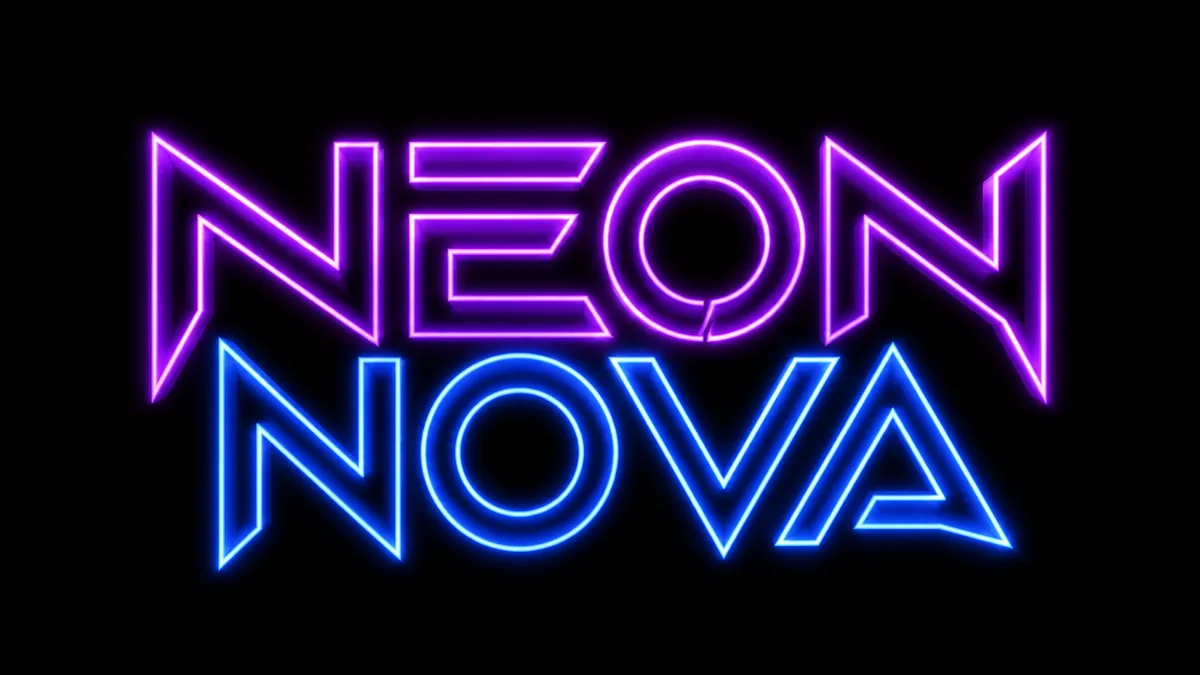 Neon DJ logo for club branding