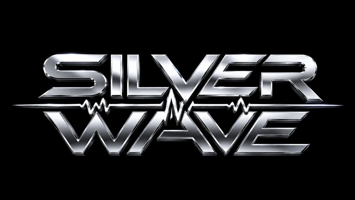 3D chrome DJ logo maker style