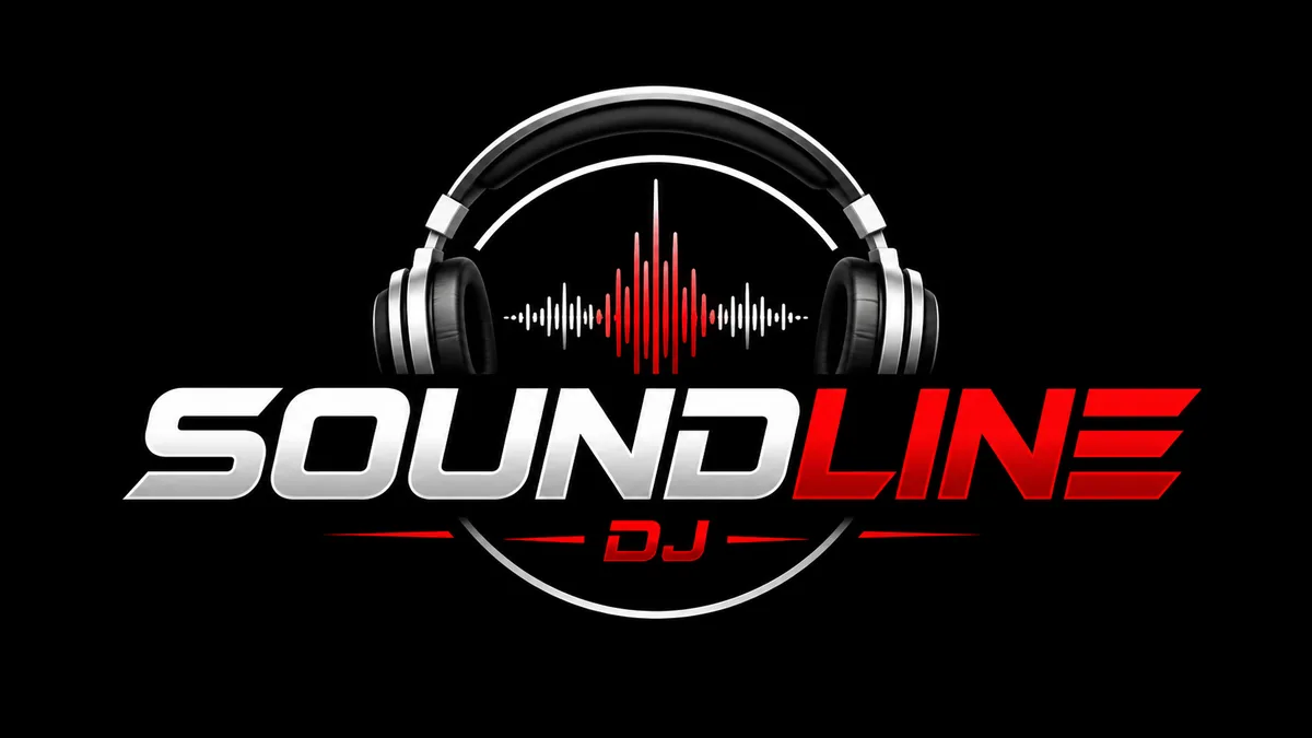 Professional DJ logo design with audio equipment