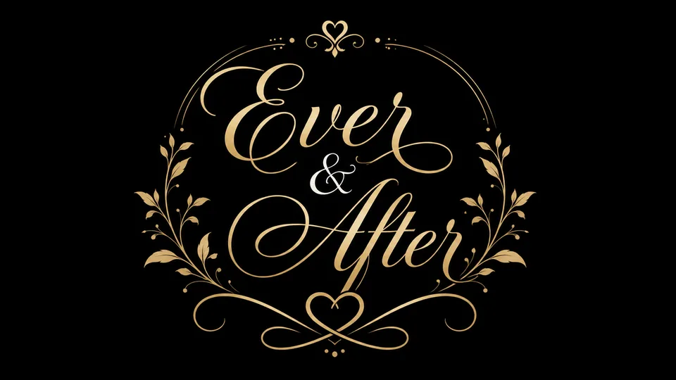 Elegant script wedding logo for invitations