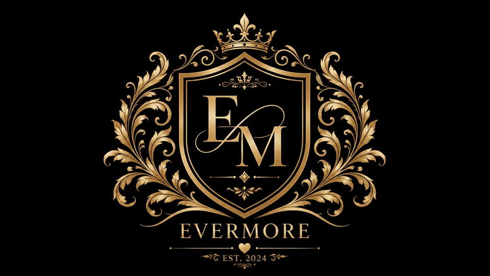 Evermore luxury wedding logo crest