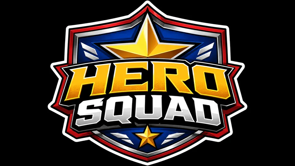 Superhero team badge shield emblem