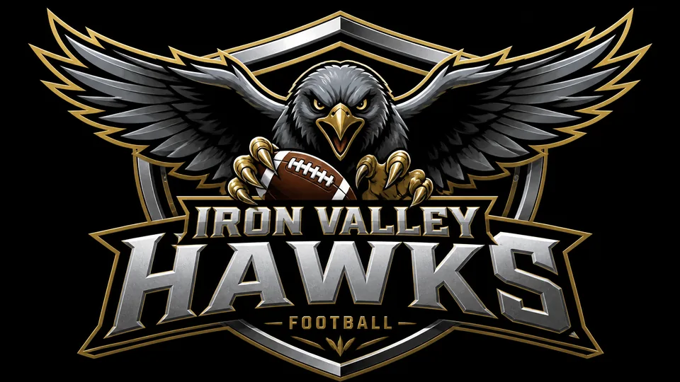 Iron Valley Hawks mascot football logo