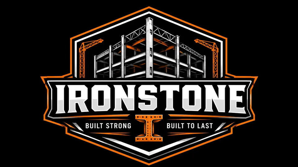 Ironstone construction business badge logo