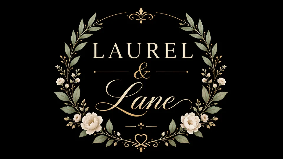 Laurel and Lane floral wedding logo idea