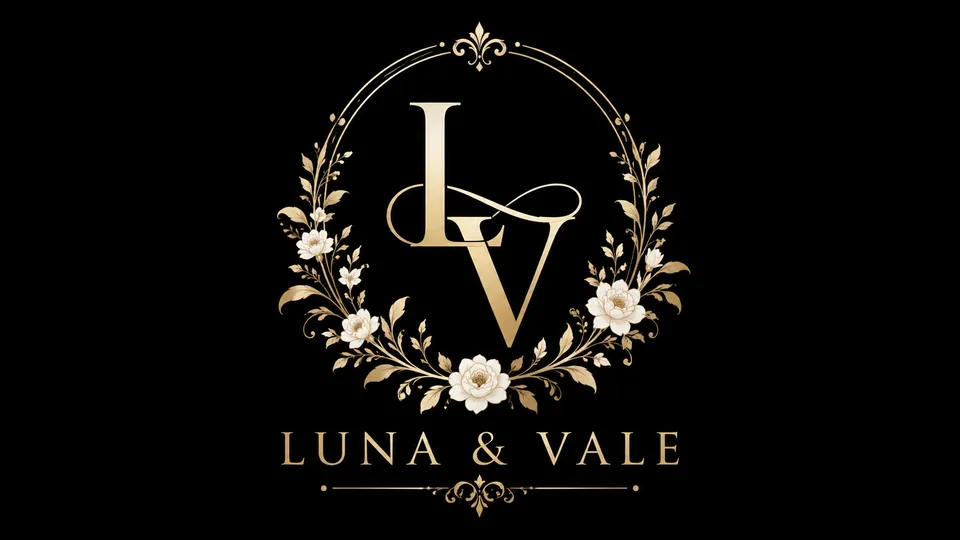 Luna Vale wedding logo monogram design