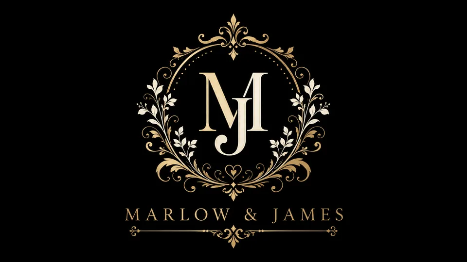 Marlow James wedding monogram logo