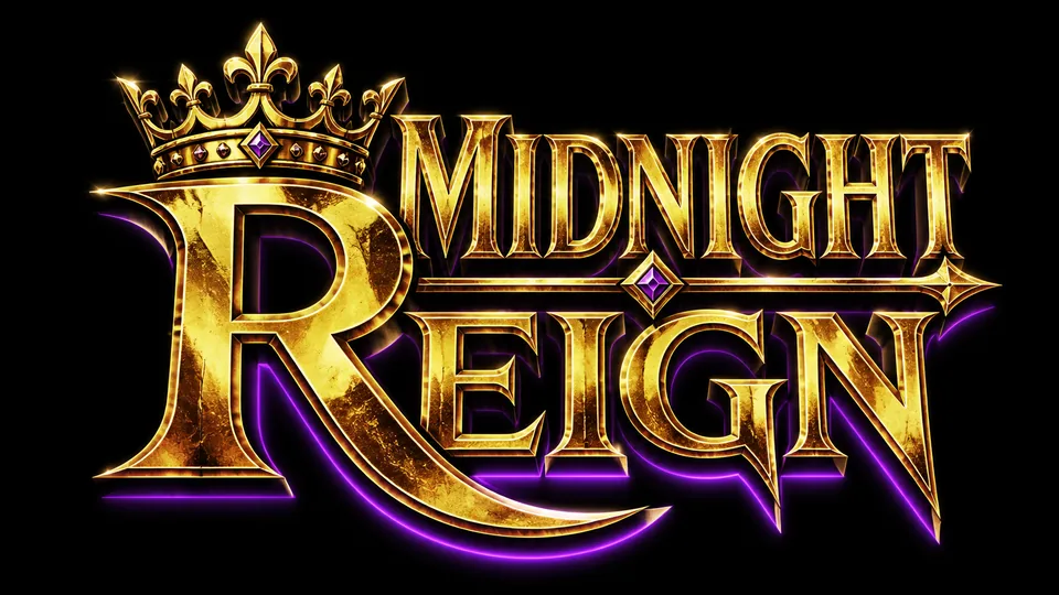 Midnight Reign 80s rock band logos style