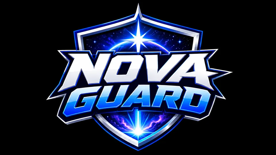 Nova Guard superhero logo with name