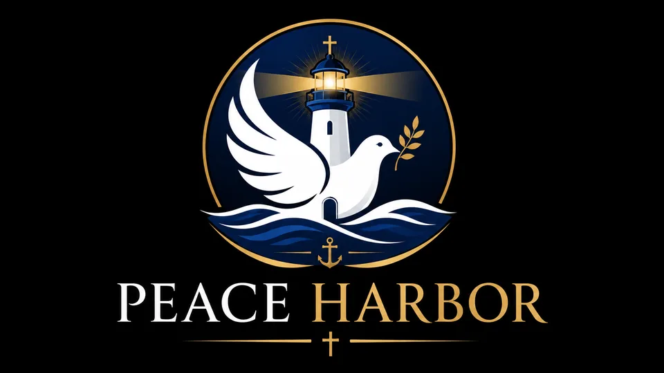 Peace Harbor dove church logo design