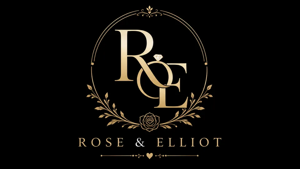 Rose Elliot wedding logo with initials