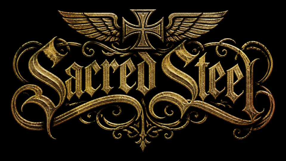 Sacred Steel tattoo heavy metal band logo maker result