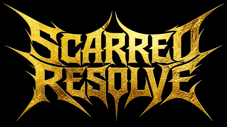 Scarred Resolve classic metalcore logo generator result