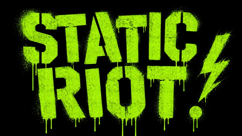 Static Riot punk rock band logo maker result