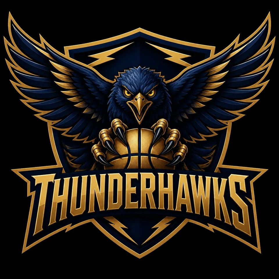 Thunderhawks mascot basketball team logo