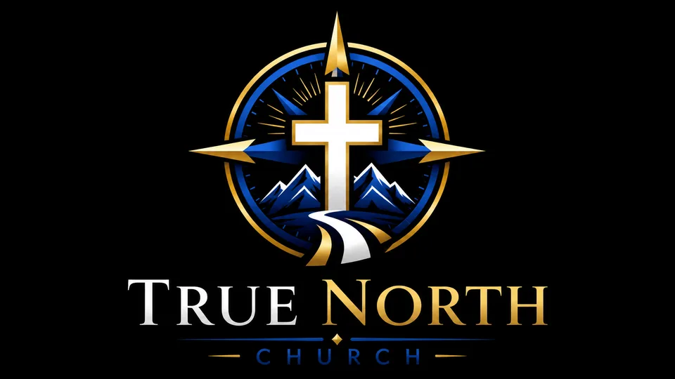 True North church cross logo design