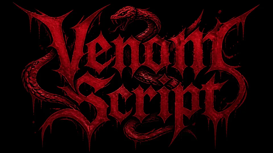 Venom Script tattoo heavy metal logo