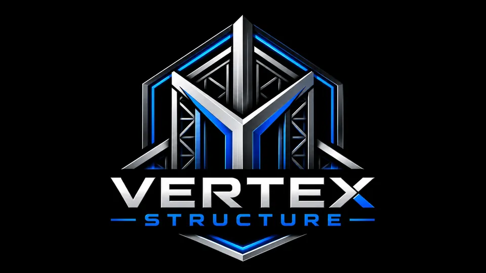Vertex Structure modern construction logo design