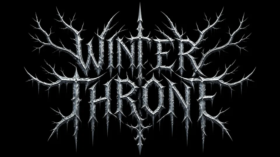 Winter Throne black metal band logo with branches