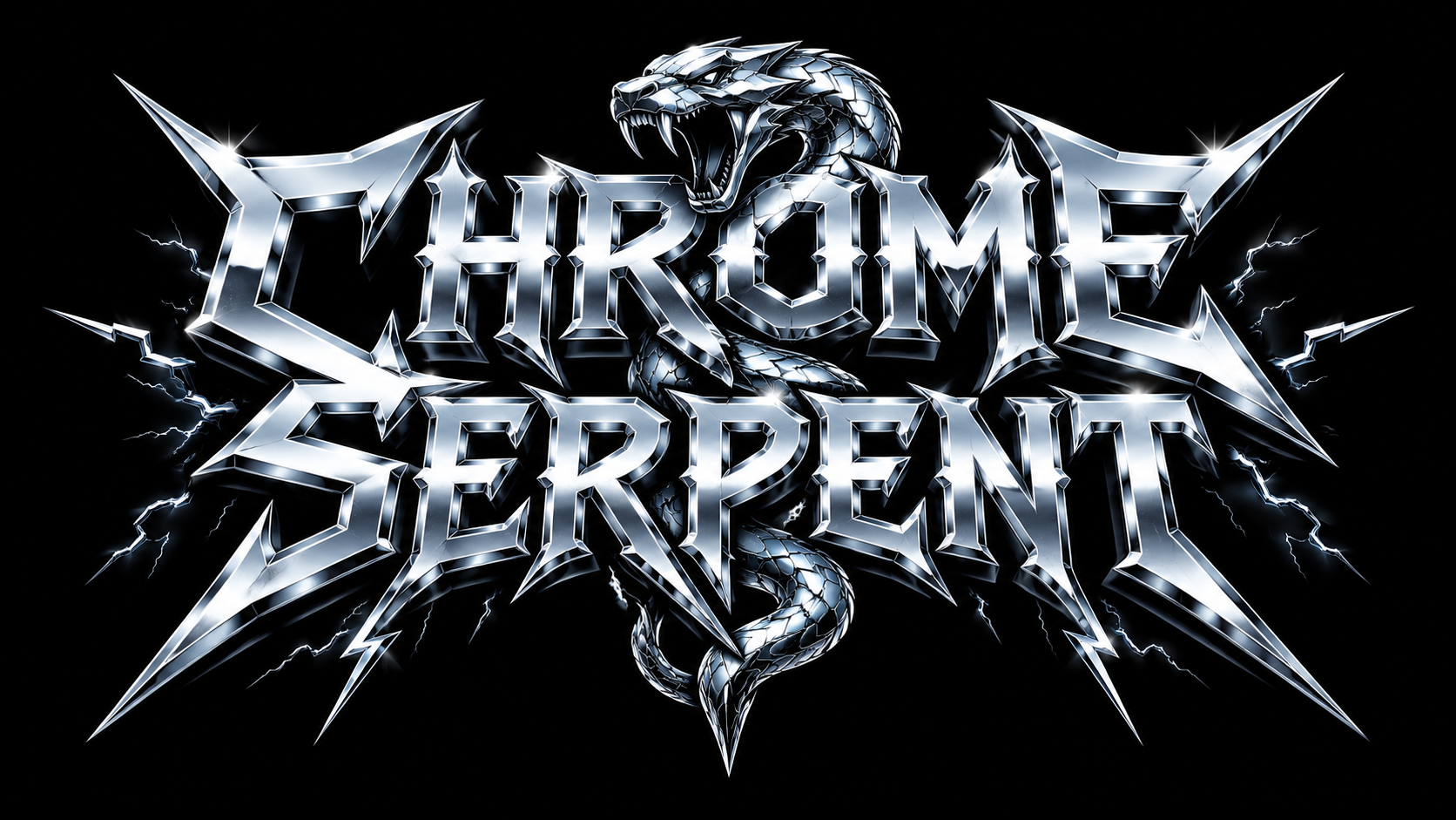 Chrome Serpent metal band logo